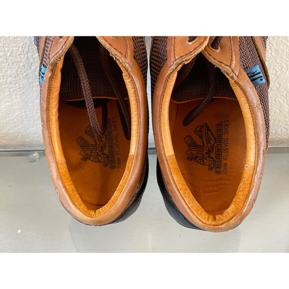 Men John Fluevog Future Angels Charles Sneakers 10 M Tan Leather Oxfords Shoes